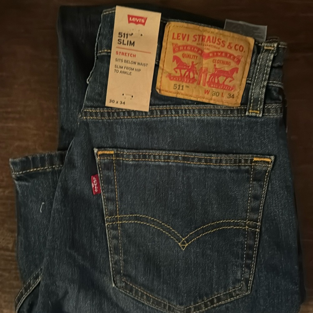 Levi 511 slim stretch jeans 30 x 34 new with tags